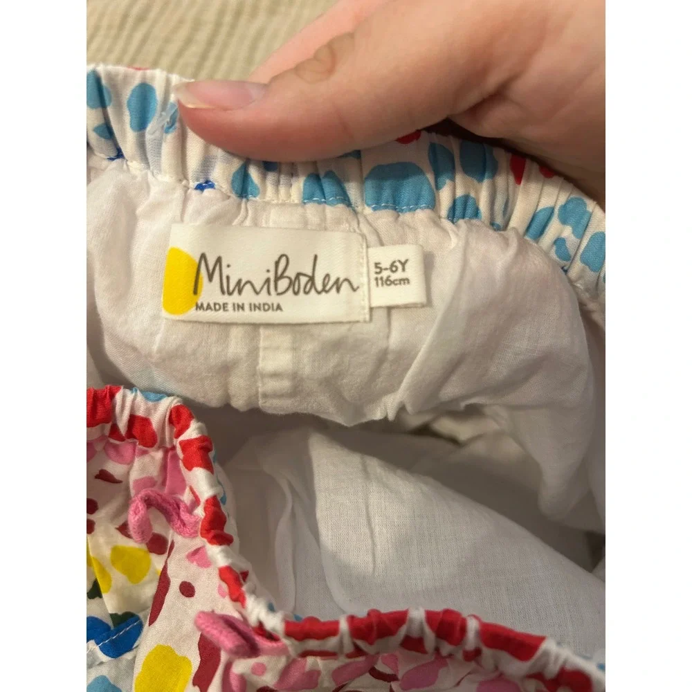 Mini Boden Girls Rainbow Polka Dot Tiered Ruffle Skirt Size 5-6Y 116cm Cotton